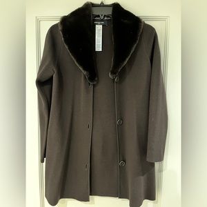 Brown Jones New York Fur Cardigan